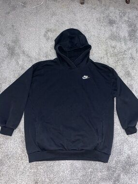 Nike fleece hooded hoodie black sweatshirt XL women’s short w/pockets